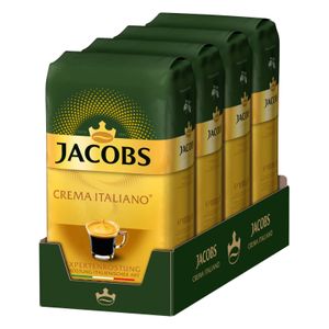 JACOBS Kaffeebohnen Expertenröstung Crema Italiano 4x1kg ganze Kaffee Bohnen
