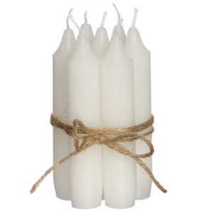 7-tlg. Set Kerzen H 11 cm Stabkerzen Leuchterkerzen für Glasvasen - Weiß
