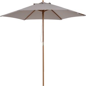 Outsunny Sonnenschirm Gartenschirm 3-stufig Bambus 180/㎡ Polyester Grau