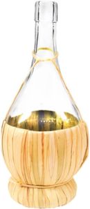 1L Glasflasche + Graskorb/GLASBALLON Weinballon Flasche Karaffe Likörflaschen Essig-Öl Flasche  Schnapsflasche Weinflasche