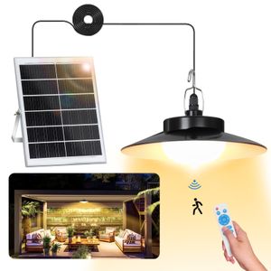 LED Solarleuchte Hängeleuchte Solarlampen für Außen Innen Bewegungsmelder LED Solar Pendelleuchte Solar Hängelampen für Pavillons Garage Lagerräume