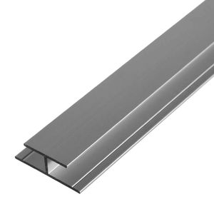 1 x 2 Meter, S-Polytec® Aluminium 6mm H- Profil, Alu Verbindungsprofil, Aluprofil für Vinyl-Boden und Aluverbundplatten, eloxiert