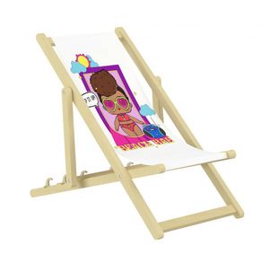 L.O.L. Surprise! Kinder Liegestuhl Gartenliege Klappbar Holz aus Holz - für Garten, Balkon und Strand - Bis 100 kg - Beach Bae