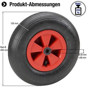 Metafranc Schubkarren-Luftrad 400mm PVC-Felge, 810160