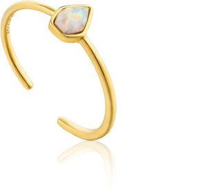 ANIA HAIE Opal Colour Adjustable Ring - Silber/ Gold plattiert, R014-03G