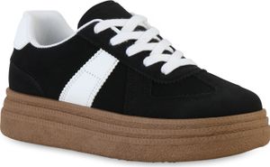 VAN HILL Dámské šněrovací boty na platformě 841532, Barva: Black White, Velikost: 38