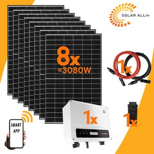 3000W Steckerfertige PV-Anlage Balkonkraftwerk Solaranlage Plug & Play WIFI SmartApp inkl. 15m Solarkabel