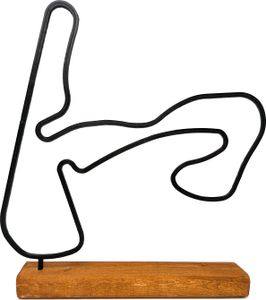 Model toru F1 Zandvoort, statuetka toru Formuły 1, pomysł na prezent dla fana Formuły 1 Gwint toru F1 na drewnianej podstawie, dekoracja pokoju dla fana F1