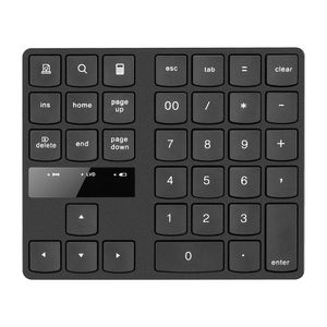 Tragbare numerische Tastatur mit 35 Tasten, 2,4-G-Funkverbindung | Ergonomisches Design | Integrierter Akku, schwarz