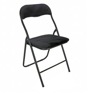 Samt-Klappstuhl, Sitz und Rückenlehne mit Polsterung, leichtes zusammenklappen, Polyestersamt, Gestell aus pulverbeschichtetem Metall