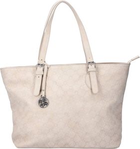 Rieker Damen Shopper Schultertasche Allover Muster Prägung H1491, Farbe:Beige