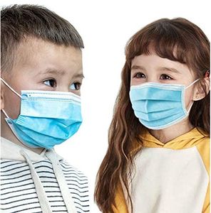 100 × 3-lagige Einwegmaske aus schmelzgeblasenem Stoff für Kinder Ohrhaken mit hoher Elastizität  hohe Filtration und Atmungsaktivität - Weiß