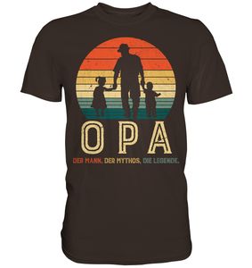 Opa Enkel und Enkelin Großvater Papa Vater T-Shirt - Premium Shirt – Brown / XL