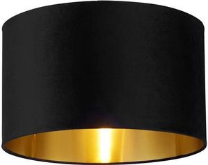 Lampenschirm für Pendelleuchten Stoff Ø 40 cm in Schwarz Gold rund Modern Stoffschirm