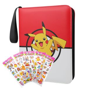 Speed Karten Sammelalbum, 50 Seiten 400 Taschen Hefte für Karten,Mit 5 3D-Aufklebern,Tragbare Pokemon Sammelalbum,Kompatibel Diverse Karten,Hochwertig