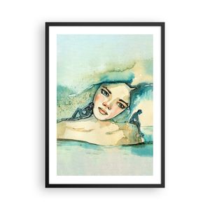 Gerahmtes Poster - Schwarzer Rahmen - Aquarell Frau Emotionen - 50x70 cm - Wand Bild - Wanddeko - Wandbilder - Kunstposter - Wandposter - Bilderrahmen - Bilder - Kunstdruck - P2BPA50x70-4858