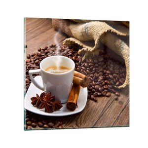 Bilder auf glas - Kaffee schwarz Frühstück Schokolade - 30x30cm - Glasbilder - Wandbilder - Kunstdruck - Wanddekoration aus Glas - Glas Bilder - Wandbild auf Glas - GAC30x30-2152