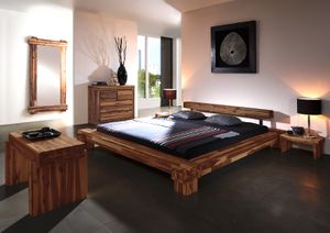 Massivholzbett Balkenbett 180 x 200 cm aus Akazie CARMA