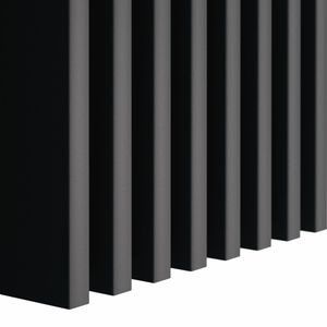 Klemp Freistehende Trennwand aus MDF-Holzpaneelen, 10 Lamellen-Leisten je 2,2 x 7 x 275 cm im Set, 10 Stück LA713 Schwarze Matte
