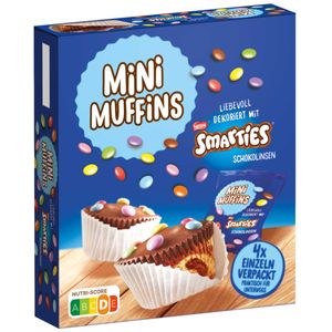Smarties Mini Muffins aus Marmorteig mit Zartbitterschokolade 4 x 30g