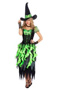 Hexenkostüm Hexe Kostüm Zauberin Waldhexe Witch Hexen Halloween Damen Karneval 40/42