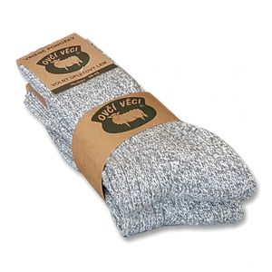 Ponožky z ovčí vlny Sibiřky - Volný lem - 1 pár, Barva šedá, Velikost EU 43 - 47
