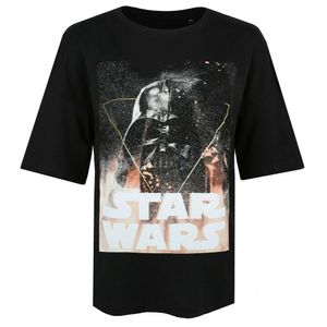Star Wars - T-Shirt für Damen TV438 (S) (Schwarz/Grau/Weiß)