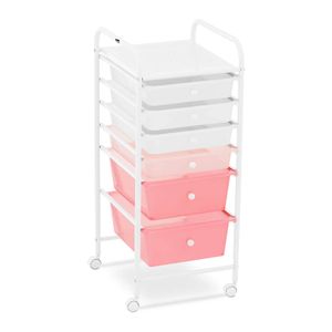 kozmetický vozík physa - 6 zásuviek - ružová/biela