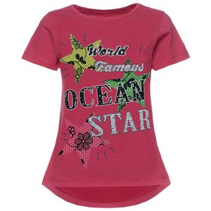 BEZLIT Mädchen T-Shirt mit Motiv Druck und Glitzer Pink 104