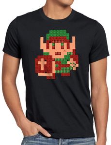 style3 8-Bit Link Herren T-Shirt pixel hyrule nes cocolint schwert, Größe:4XL, Farbe:Schwarz