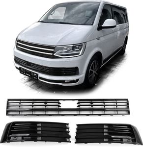 Mriežka chladiča nárazníka LEVÁ PRAVÁ STREDOVÁ čierna lesklá pre VW T6 VI s ACC od 2015-2019