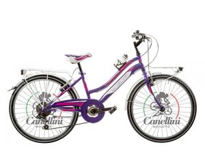 Dievča bicykel Horský Canellini LINCY 24" - 6 rýchlostí - Fialová/Fuchsiová