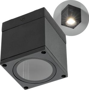Lampa ogrodowa zewnętrzna AVA 1 czarna KWADRATOWA GU10 sufitowa wodoodporna