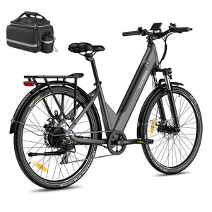 Fafrees E-Bike City Elektrofahrrad 27,5 Zoll Akku 14,5Ah, 250W City e-bike 25km/h SHIMANO 7S IP54 mit App, Grau