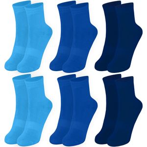 OCERA 6 Paar Warme Socken für Kinder im Farbmix - Jeanstöne 31/34