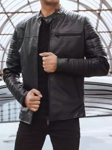 Dstreet Herren Kunstlederjacke Stich schwarz m