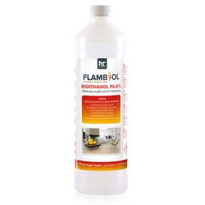 6x 1 L FLAMBIOL® Bioethanol 96,6% Premium für Ethanol-Tischkamin in Flaschen