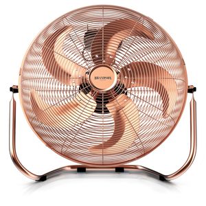 Brandson veterný stroj 50 cm retro dizajn, podlahový ventilátor, ventilátor, podstavný ventilátor, vysoký prietok vzduchu, 120 W, meď, ocenený 2025, robustný stojan, plynulá regulácia, testované GS