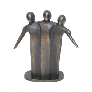 Bronzefigur Zusammenhalt 7 cm, patiniert