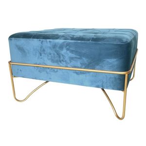 Barová stolička DKD Home Decor Modrá polyesterová pena Kov Zlaté drevo MDF (80 x 80 x 47 cm)