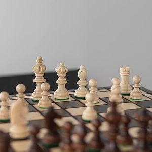 OLYMPIC 35 x 35 cm Dřevěná šachová sada Turnajové figurky a šachovnice pro děti pro dospělé