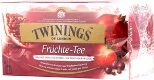 TWININGS Früchte-Tee 25 x 2 g, Früchtetee, 50 g, Cranberry, Erdbeere, Rechteckig, 2 g, Papierschachtel