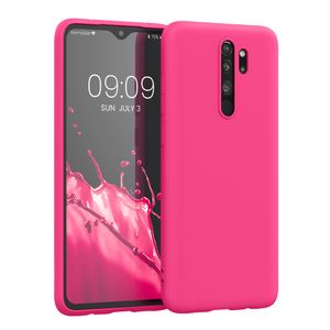 kwmobile Hülle kompatibel mit Xiaomi Redmi Note 8 Pro Hülle - weiches TPU Silikon Case - Cover geeignet für kabelloses Laden - Neon Pink