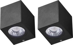 BELIANI Zestaw 2 lamp ściennych zewnętrznych LED czarna aluminium szkło 8 cm retro oświetlenie do ogrodu