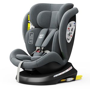 Tweety Plus DELUXE iSizeGrau Kindersitz mit 360 Grad drehbarem Isofix-System-BUF BOOF 0, 36 kg