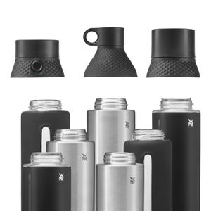 WMF Waterkant Trinkflasche Edelstahl 750ml, Edelstahlflasche Kohlensäure geeignet, Drehverschluss, auslaufsicher, BPA-frei