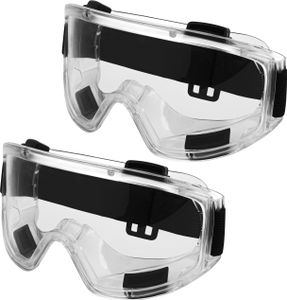 Belle Vous 2 Stk Schutzbrille Arbeitsschutzbrille für Brillenträger - Klare, Kratzfeste & Antibeschlag Sichtscheiben - Verstellbare, Schlagfeste &