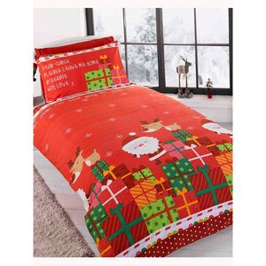 Rapport - Súprava posteľnej bielizne "Dear Santa", vianočný dizajn AG1796 (jednolôžko) (červená)