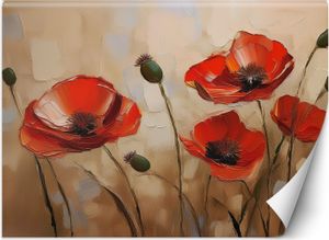 Vlies fototapete Gemalte Mohnblumen 450x315 cm Feeby Rot inkl. Kleber einfache Montage Vlies fototapete Gemalte Mohnblumen 450x315 cm Feeby Rot inkl. Kleber einfache Montage