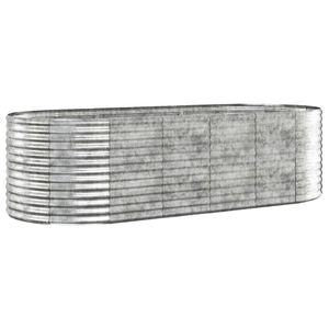 vidaXL Hochbeet Pulverbeschichteter Stahl 249x100x68 cm Silbern